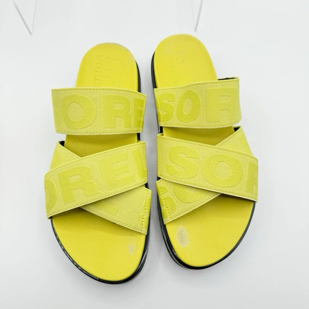 Women's Sorel Roaming™ Sport Slide Slip-on Sandals Yellow Neon Green Sz 7 T1
